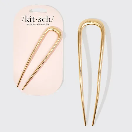 kitsch-gold-french-hair-pin-haarstift-metall image 1