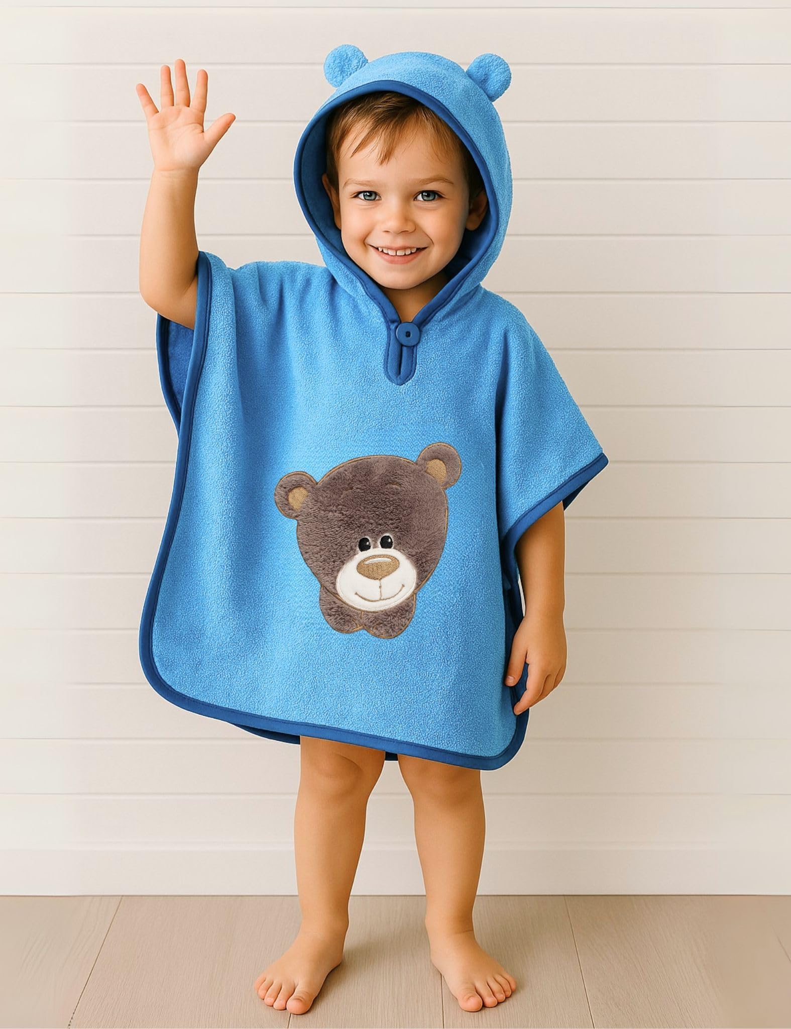 morgenstern-badeponcho-kinder-1-3-jahre-regenbogen-handtuchponcho-mit-kapuze-aus image 4