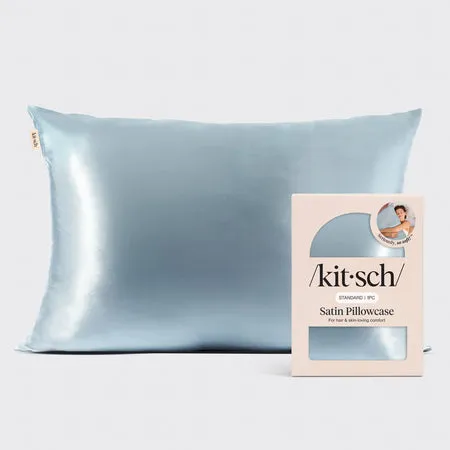 kitsch-satin-pillowcase-in-haze-blue-queen-standard-66x48-cm image 1