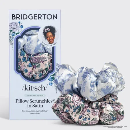 bridgerton-x-kitsch-satin-pillow-scrunchies-toile-in-bloom-2er-set image 1