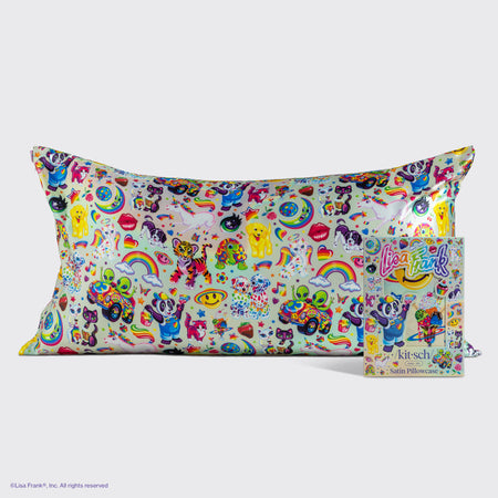 kitsch-lisa-frank-x-kitsch-satin-kopfkissenbezug-fantastic-world-2er-pack-king image 1