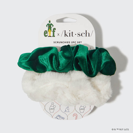 kitsch-x-elf-scrunchies-2er-set-samt-kunstfell-haargummis image 1