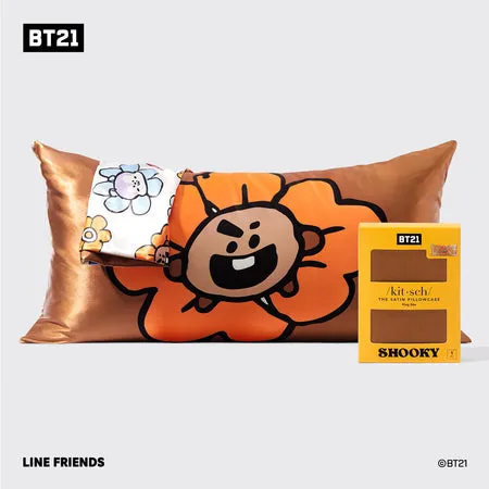 kitsch-x-bt21-satin-kopfkissenbezug-shooky-king image 1