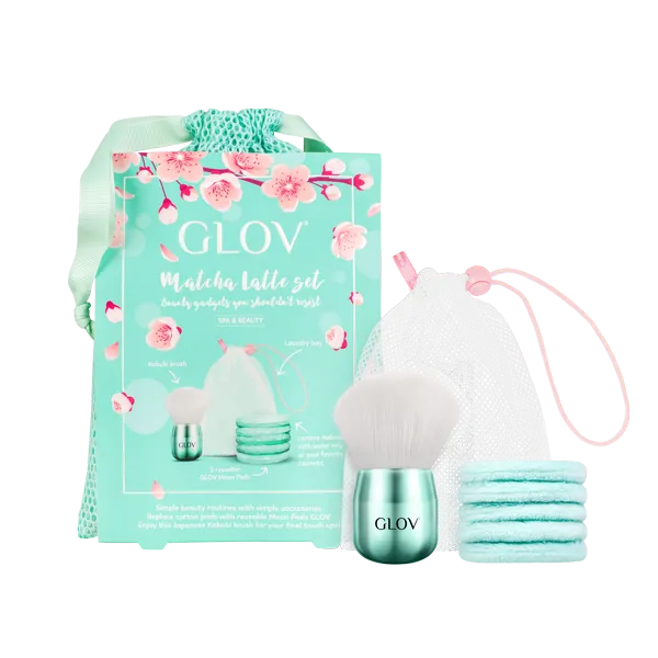 glov-matcha-latte-set-gesichts-und-make-up-pflegeset-mit-kosmetiktasche image 1