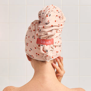 kitsch-cherry-print-xl-hair-towel-wrap-mikrofaser-haarturban image 3