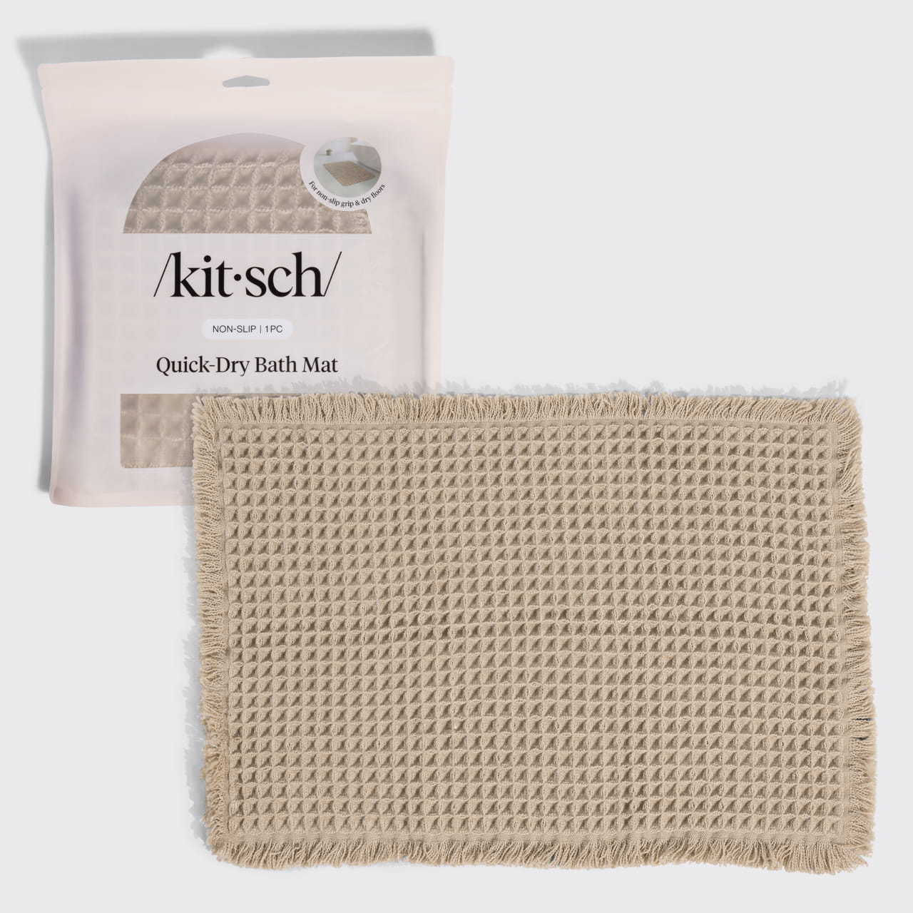 kitsch-quick-dry-badmatte-camel-saugstark-waffelstruktur image 2