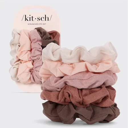 kitsch-assorted-textured-scrunchies-haargummis-terracotta-5er-set image 1