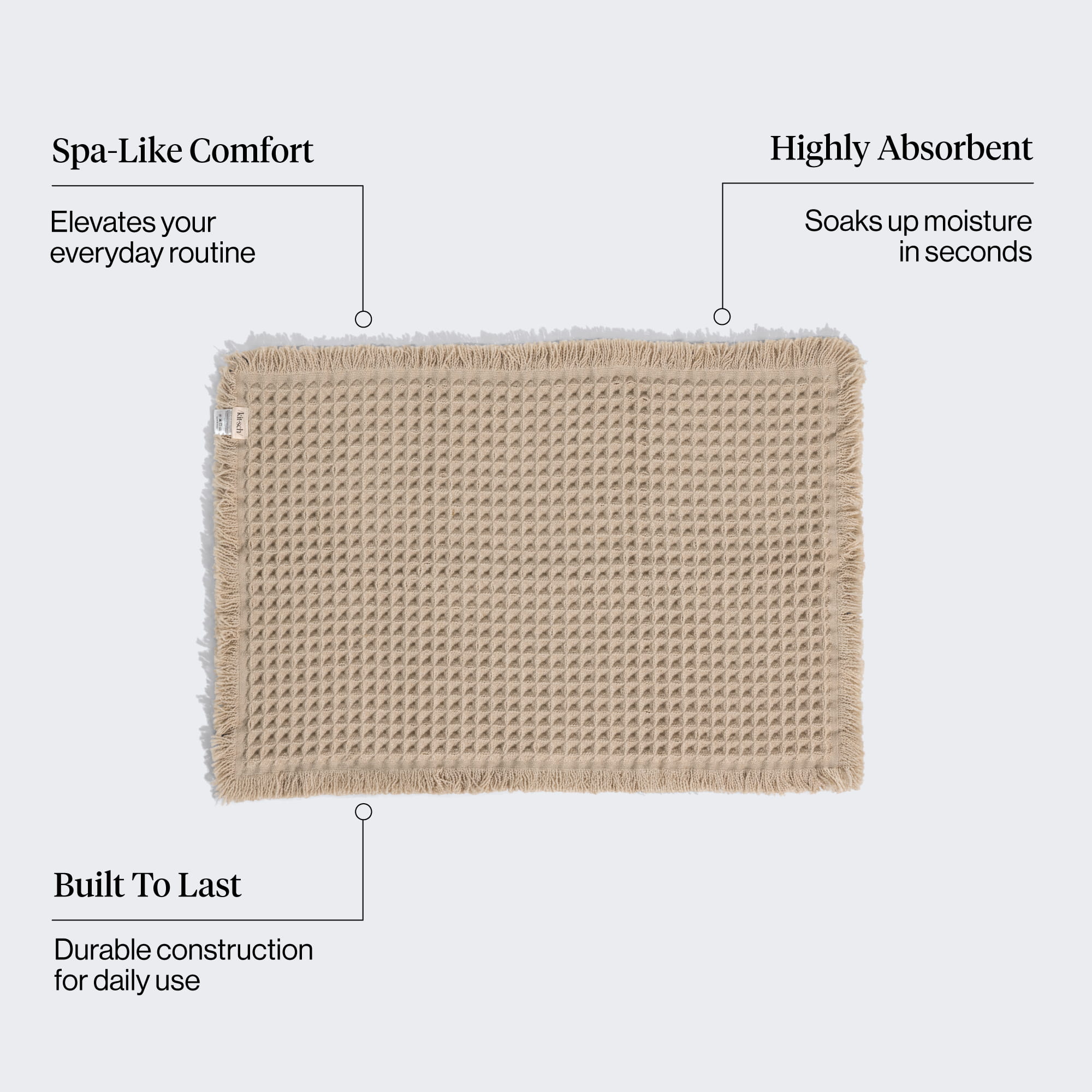 kitsch-quick-dry-badmatte-camel-saugstark-waffelstruktur image 3