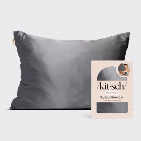 kitsch-satin-kopfkissenbezug-charcoal-standard-queen-66x48-cm-mit-rei-verschluss image 1
