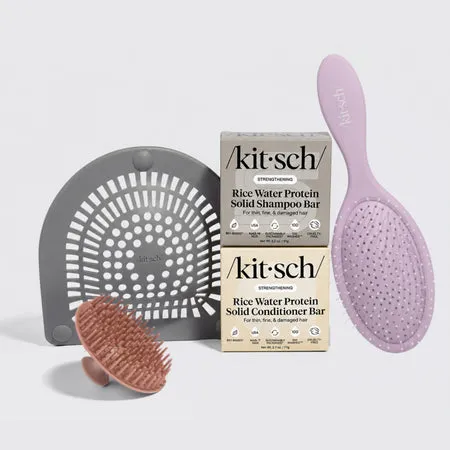 kitsch-spring-welcome-kit-rice-water-shampoo-bar-conditioner-bar-set image 1