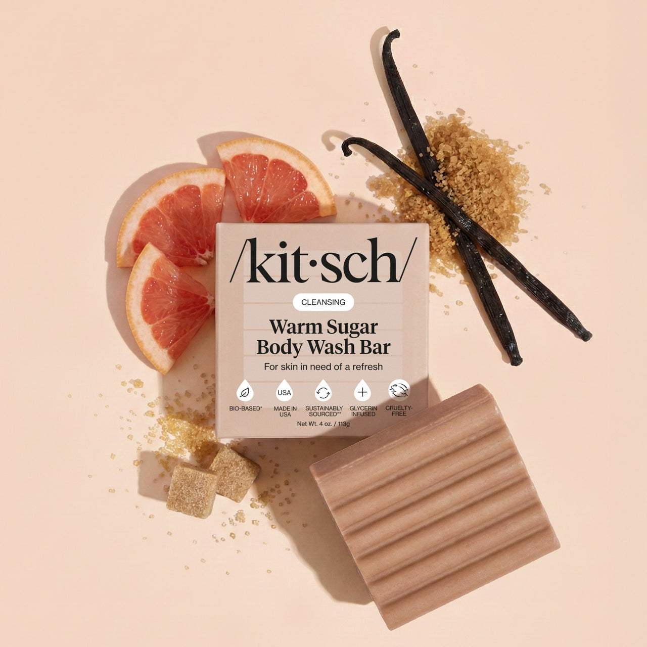 kitsch-cleansing-warm-sugar-body-wash-bar-k-rperseife image 3