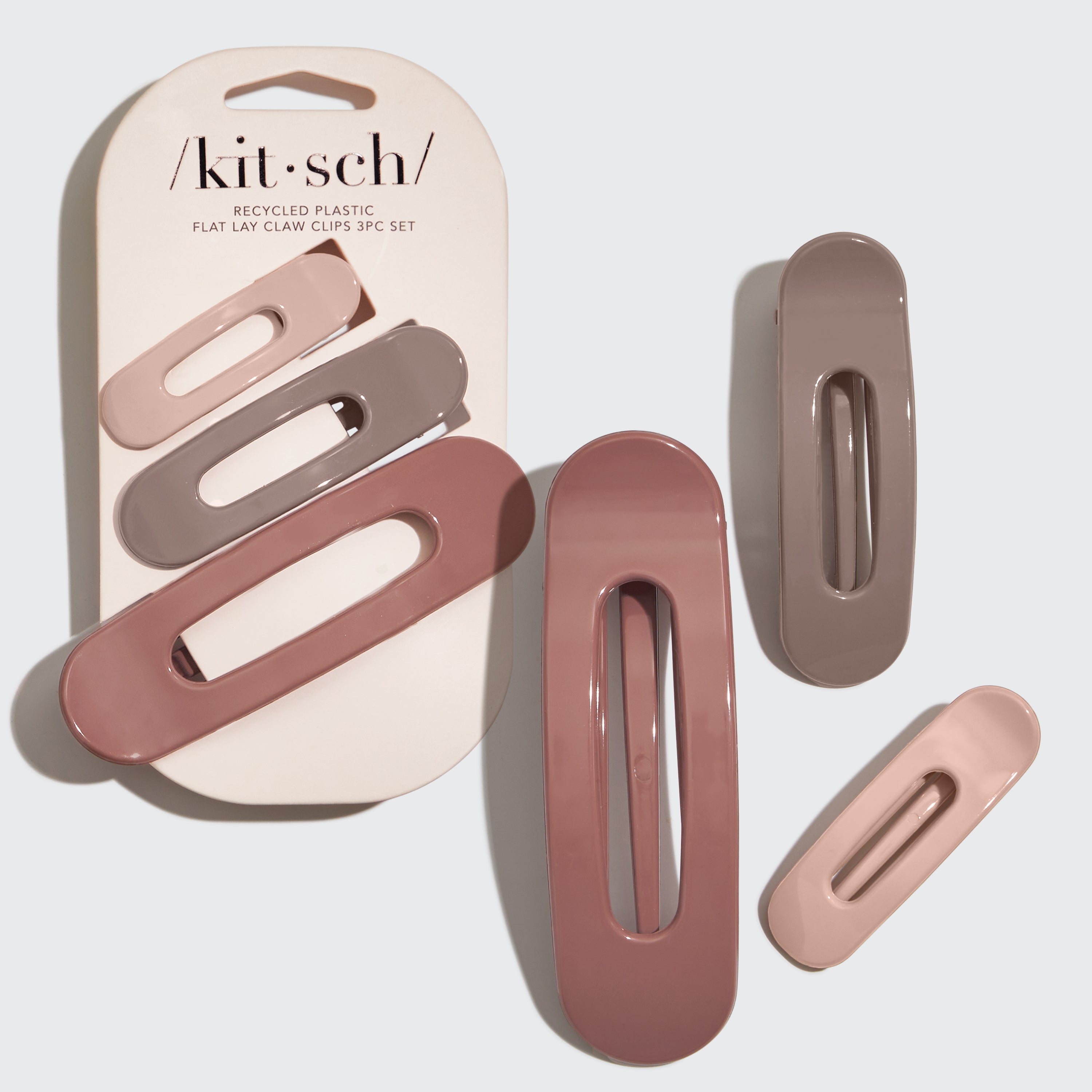 kitsch-flat-lay-claw-clip-3tlg-terracotta-flache-haarklammern image 2