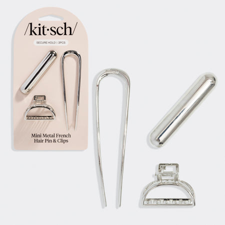 kitsch-silver-mini-metal-french-hair-pin-clips-set-haarspangen-set-silber image 1