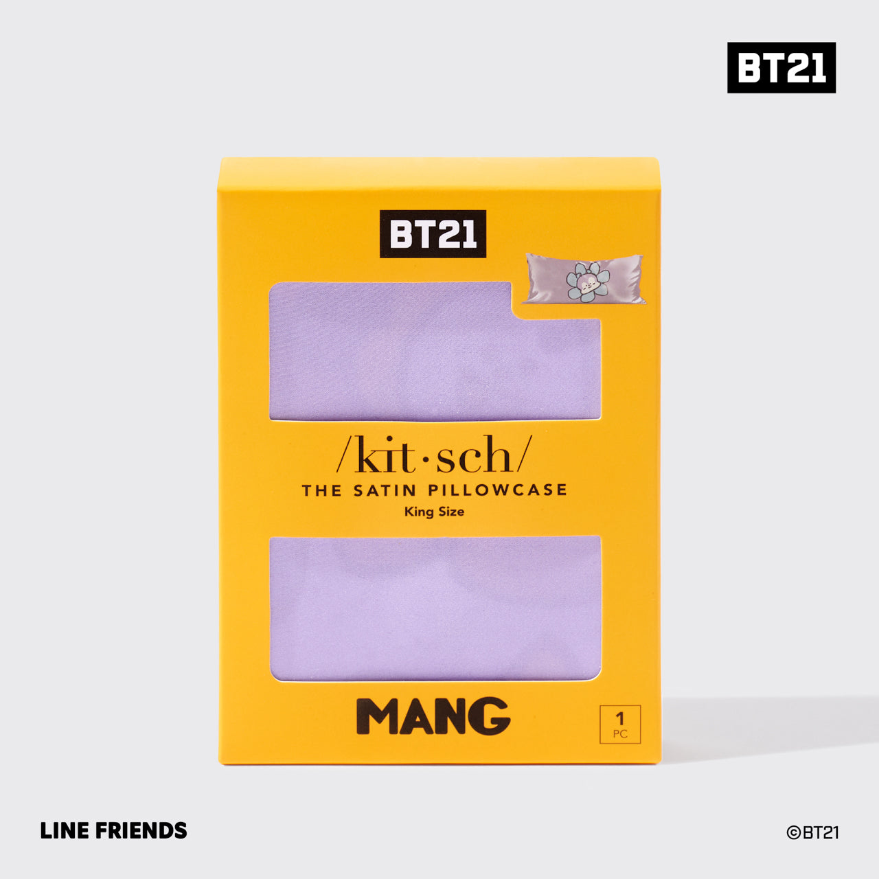 kitsch-x-bt21-satin-kopfkissenbezug-mang-king image 5
