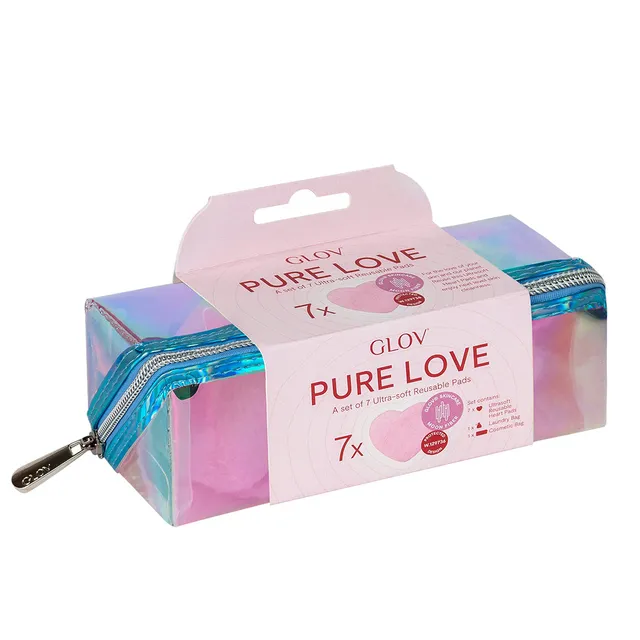 glov-pure-love-set-7x-herz-reinigungspads-mit-tasche image 1