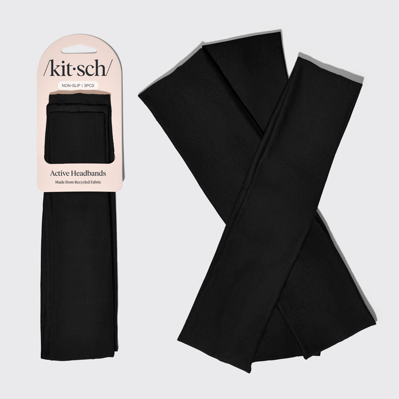 kitsch-black-active-headbands-stirnband-3er-set-schwarz image 2