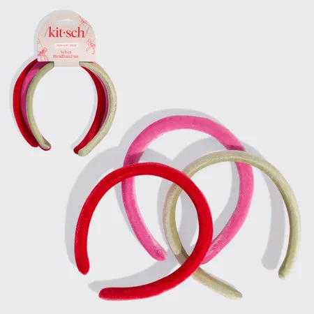 kitsch-velvet-headbands-rot-pink-gr-n-3er-set image 1