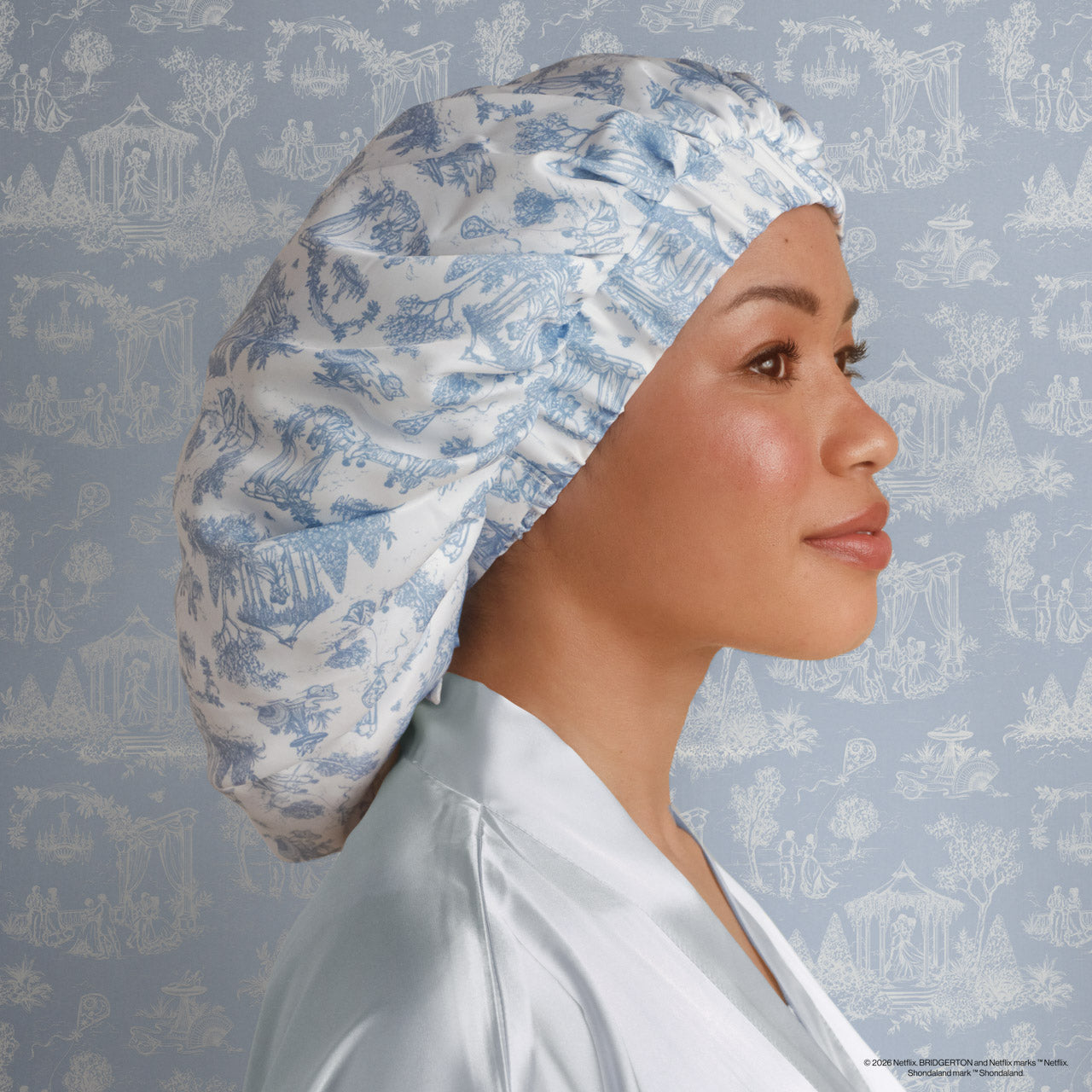 kitsch-bridgerton-x-kitsch-breathable-satin-bonnet-garden-toile image 3