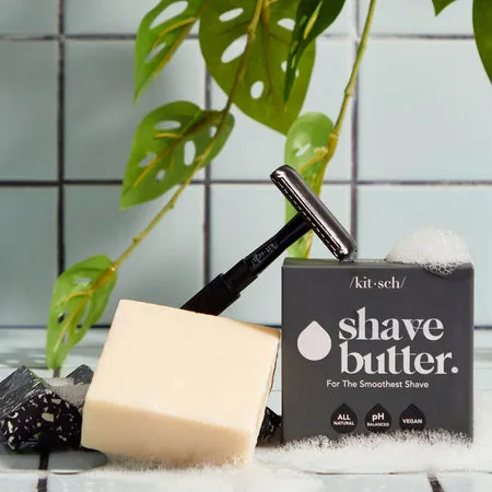 kitsch-safety-razor-shave-butter-bundle-rasierhobel-set-schwarz image 1