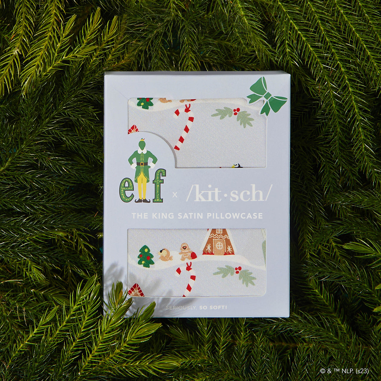 kitsch-x-elf-satin-pillowcase-periwinkle-christmas-king-satin-kissenbezug image 5