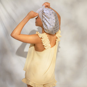kitsch-pearlized-cream-coastal-blue-print-oversized-satin-bonnet-satin-schlafhau image 7