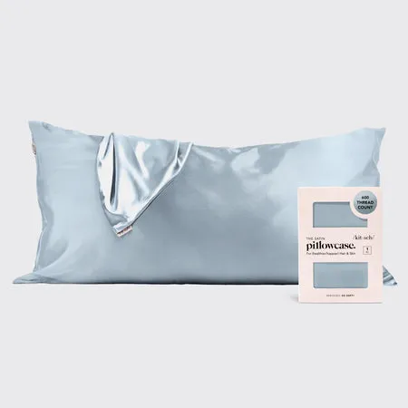 kitsch-satin-pillowcase-haze-blue-4er-pack-king-91x48-cm image 1