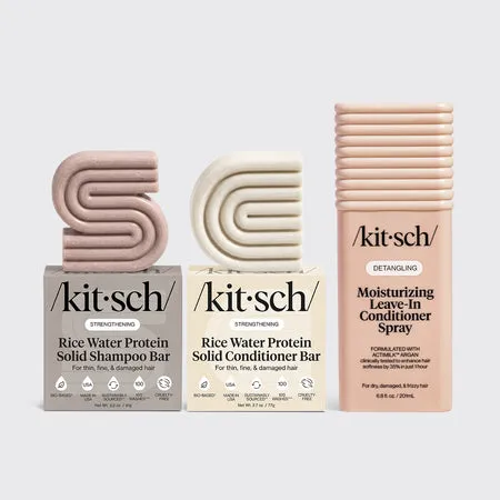 kitsch-leave-in-conditioner-rice-water-shampoo-conditioner-bundle-repair-set image 1