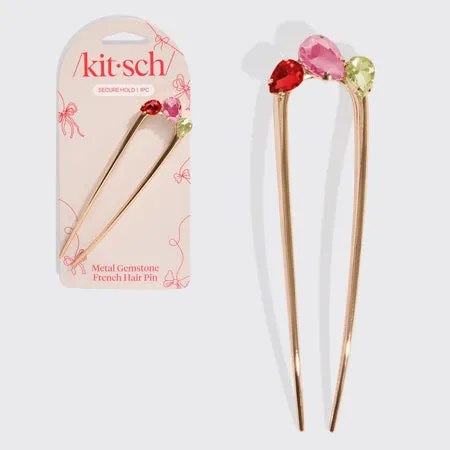 kitsch-gemstone-french-hair-pin-haarstab-mit-edelsteinen image 1