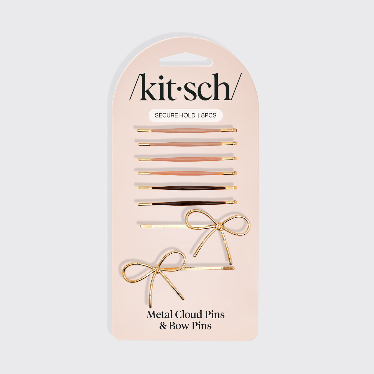 kitsch-metal-enamel-puffy-bow-bobby-pins-8er-set-rosewood image 5