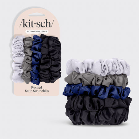 kitsch-midnight-satin-petite-scrunchies-5pc-set image 1
