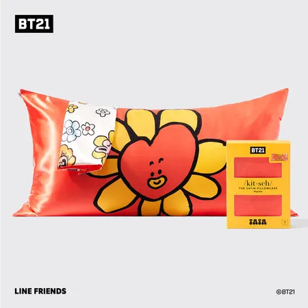 kitsch-x-bt21-satin-kopfkissenbezug-tata-king image 1