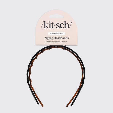 kitsch-zig-zag-haarreif-2er-set-schwarz-tort image 1