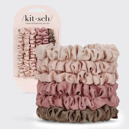 kitsch-terracotta-ultra-petite-satin-scrunchies-6er-set-haargummis image 1