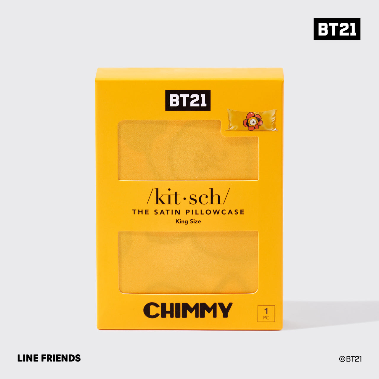 kitsch-x-bt21-satin-kopfkissenbezug-chimmy-king image 5