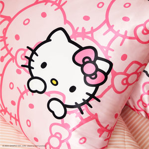 kitsch-x-hello-kitty-satin-kopfkissenbezug-pink-hello-kitty-faces-king image 2