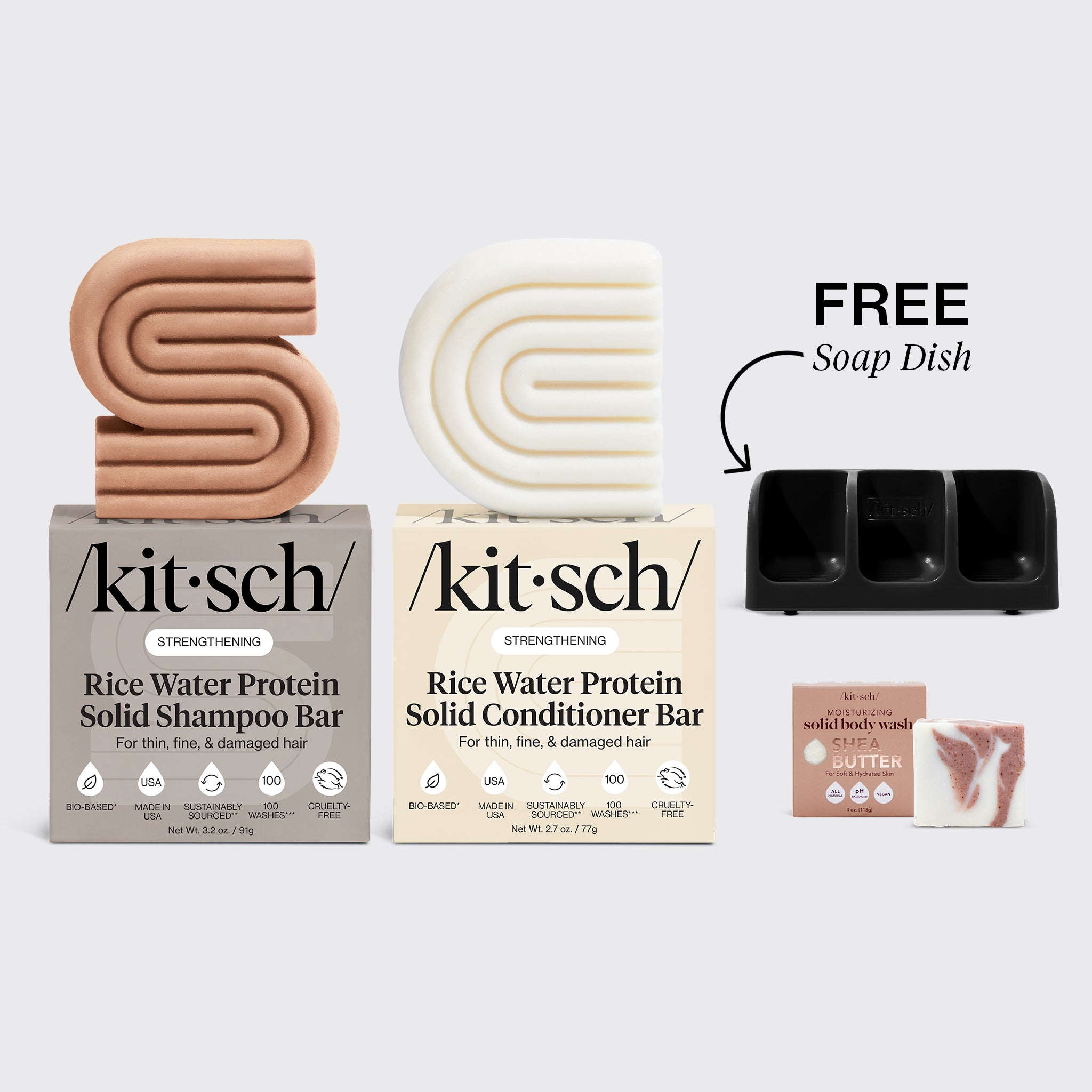 kitsch-build-your-own-self-draining-soap-dish-bundle-shampoo-bar-conditioner-bar image 6