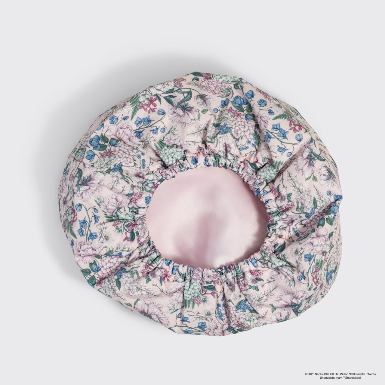 kitsch-x-bridgerton-satin-lined-flexi-shower-cap-wisteria image 4