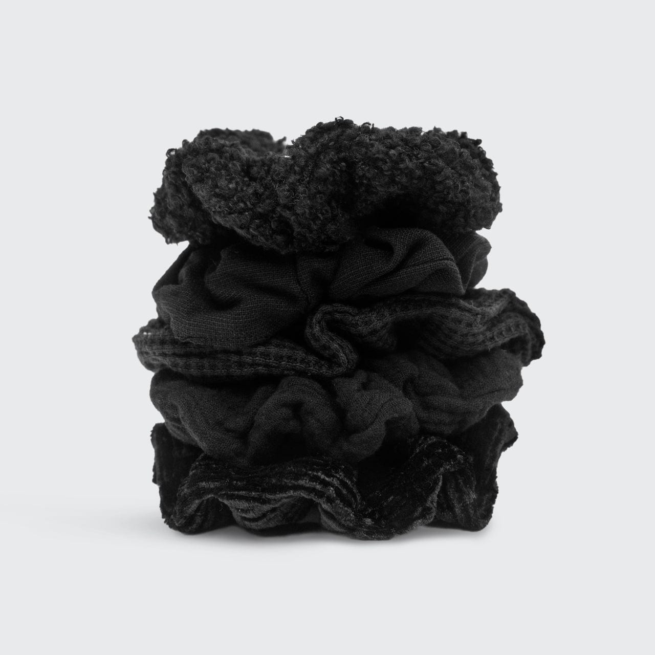 kitsch-assorted-textured-scrunchies-haargummis-schwarz-5er-set image 4