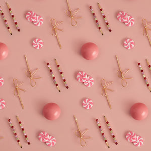 kitsch-red-pink-green-gemstone-and-bow-bobby-pins-schleife image 8