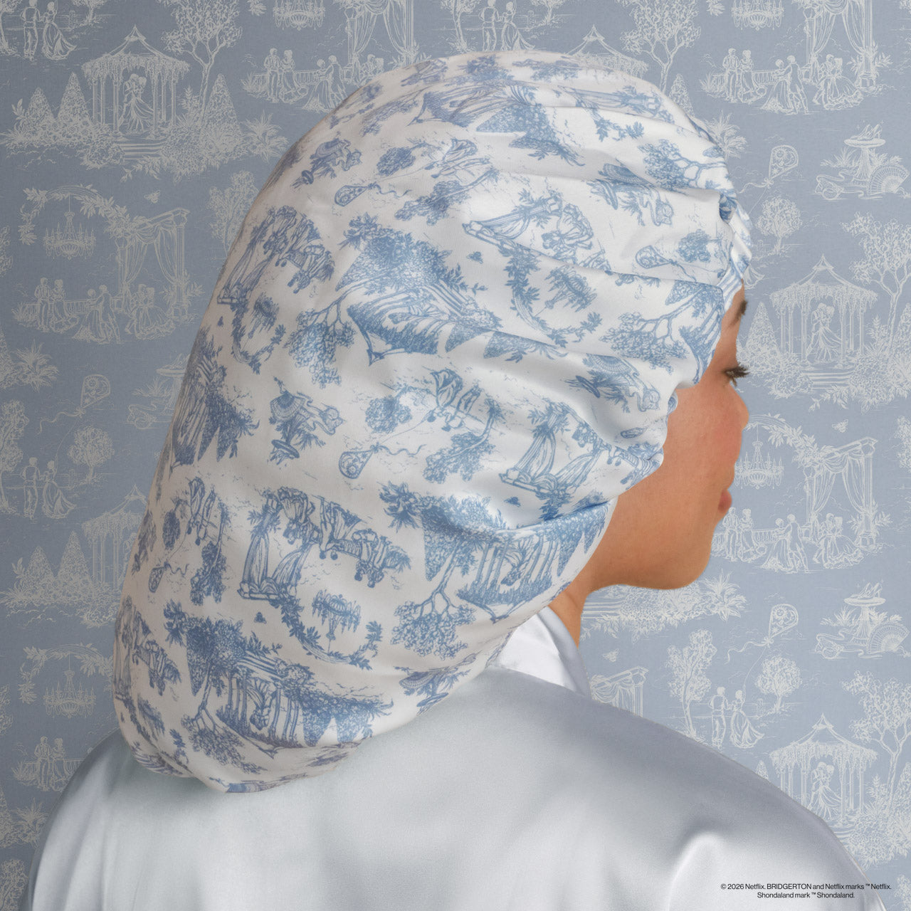 kitsch-bridgerton-x-kitsch-breathable-satin-bonnet-garden-toile image 5