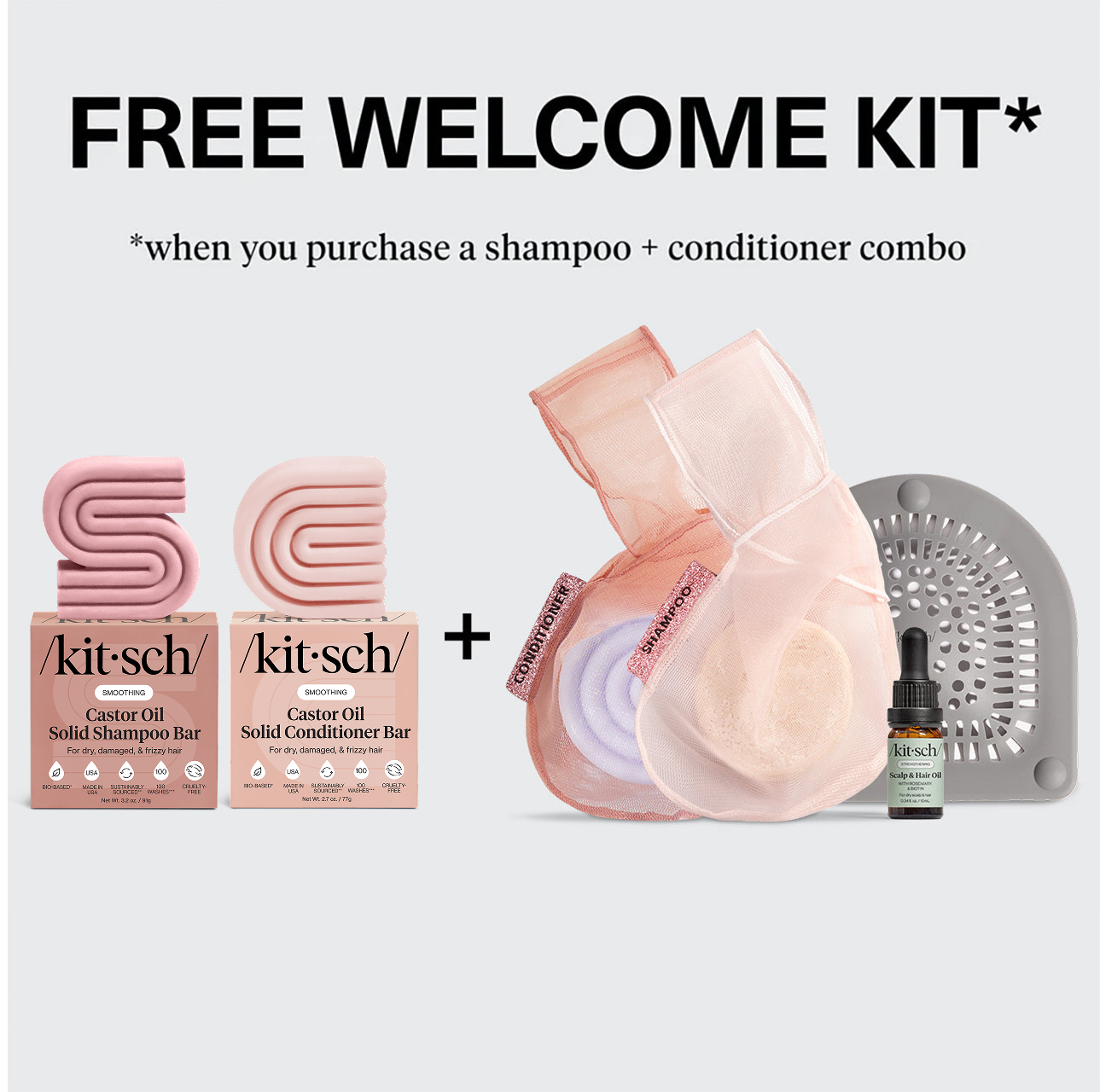 kitsch-winter-welcome-kit-castor-oil-nourishing-shampoo-conditioner-bar-combo image 2