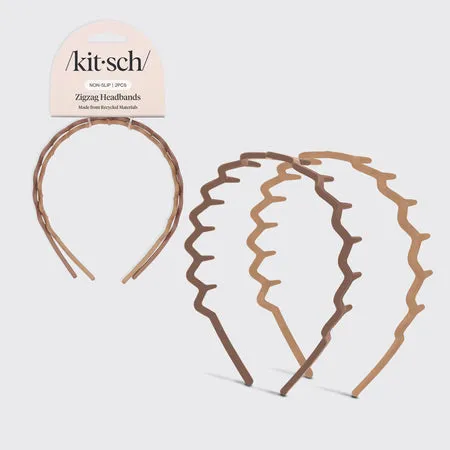 kitsch-recycled-plastic-zig-zag-haarreif-2er-set-neutral image 1