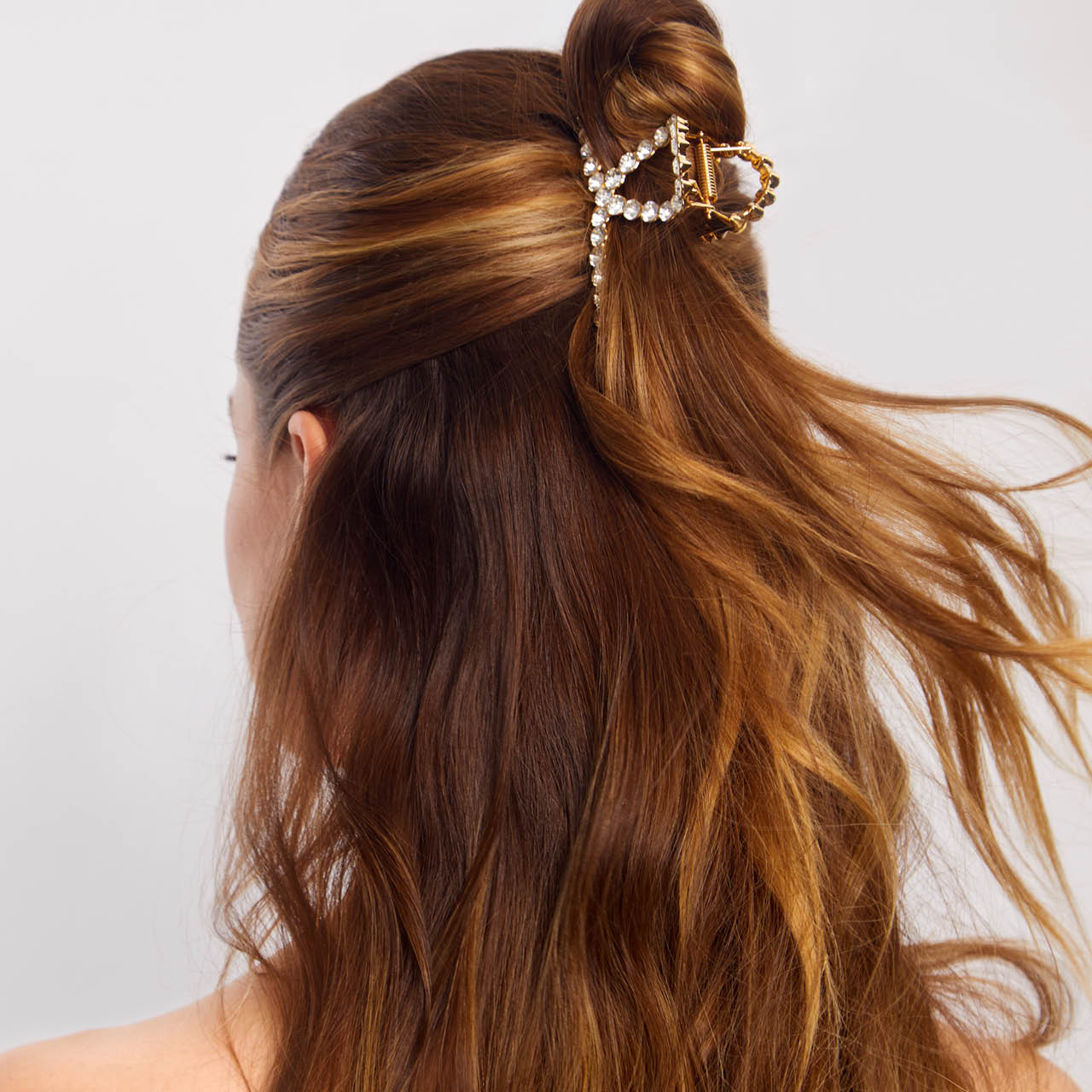 kitsch-gold-metal-rhinestone-loop-claw-clip-haarklammer image 5