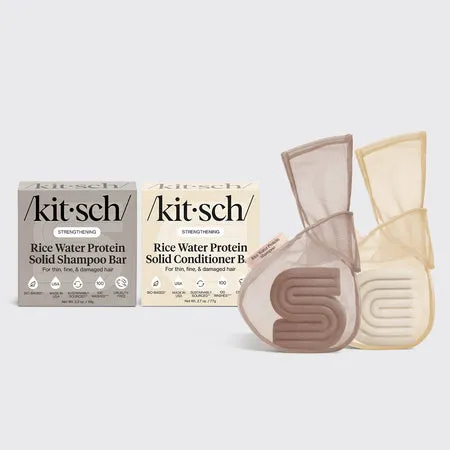 kitsch-rice-water-shampoo-conditioner-bar-set-mit-bar-saver-bags image 1