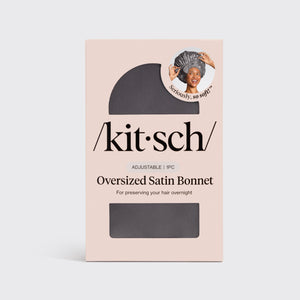 kitsch-charcoal-oversized-satin-bonnet-satin-schlafhaube image 7