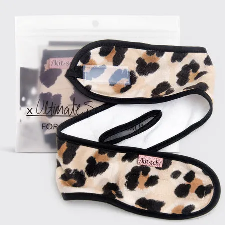 kitsch-microfiber-spa-headband-leopard-2-in-1-stirnband image 1
