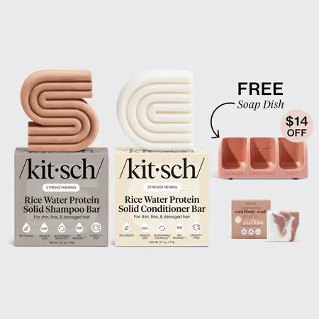 kitsch-build-your-own-self-draining-soap-dish-bundle-shampoo-bar-conditioner-bar image 1