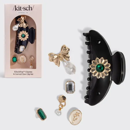 kitsch-kitschpop-curved-claw-clip-charms-in-vintage-black-gebogene-haarklammer-m image 1