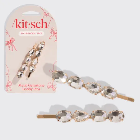 kitsch-white-gemstone-bobby-pins-haarnadeln-wei image 1