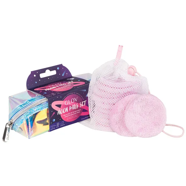 glov-moon-pads-set-10-wiederverwendbare-abschminkpads-in-holographic-kosmetiktas image 1